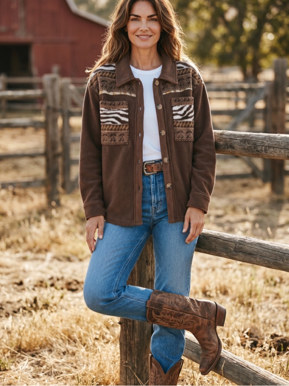 Kori America slither western style button down Shacket